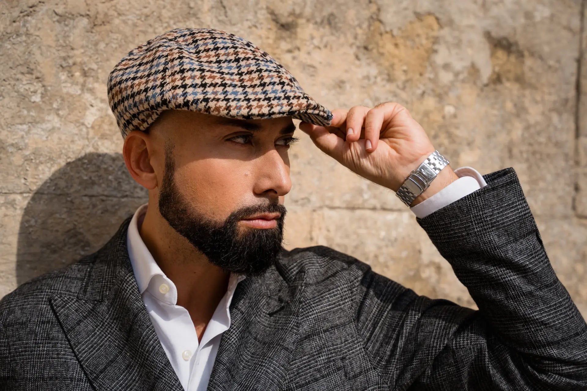 fiebig Brighton Flatcap gemaakt van linnen | Visor Cap met katoenen voering | Newsboy Cap met contrasterende naden | Made in Italy (58-L, donkergrijs fiebig Brighton Flatcap gemaakt van linnen | Visor Cap met katoenen voering | Newsboy Cap met contrasterende naden | Made in Italy (58-L, donkergrijs