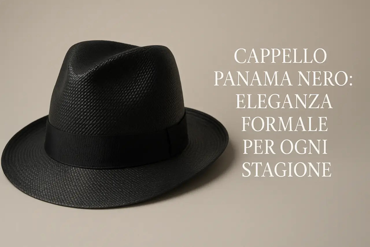 Cappello Panama nero elegante formale uomo donna estate inverno