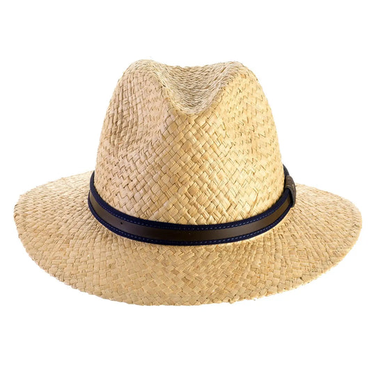 cappello da mare a tesa media in rafia da uomo foto con vista frontale color paglia primario nesti