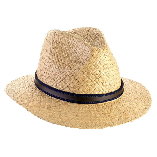 cappello da mare a tesa media in rafia da uomo foto con vista inclinata destra color paglia primario nesti
