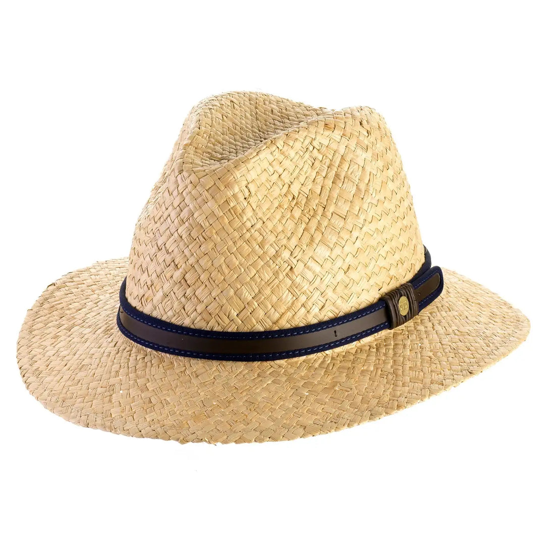 cappello da mare a tesa media in rafia da uomo foto con vista inclinata sinistra color paglia primario nesti
