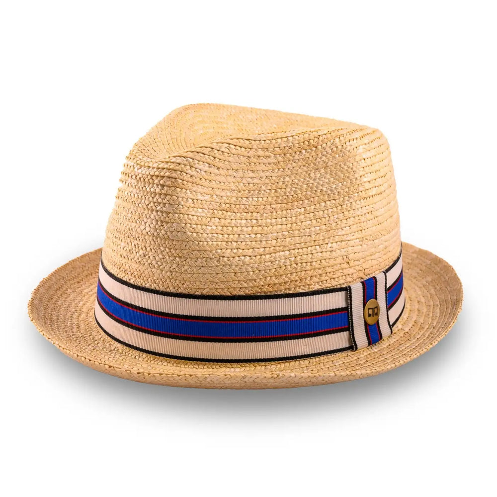 cappello da mare in paglia di firenze da uomo foto con vista inclinata color treccia chiara primario nesti