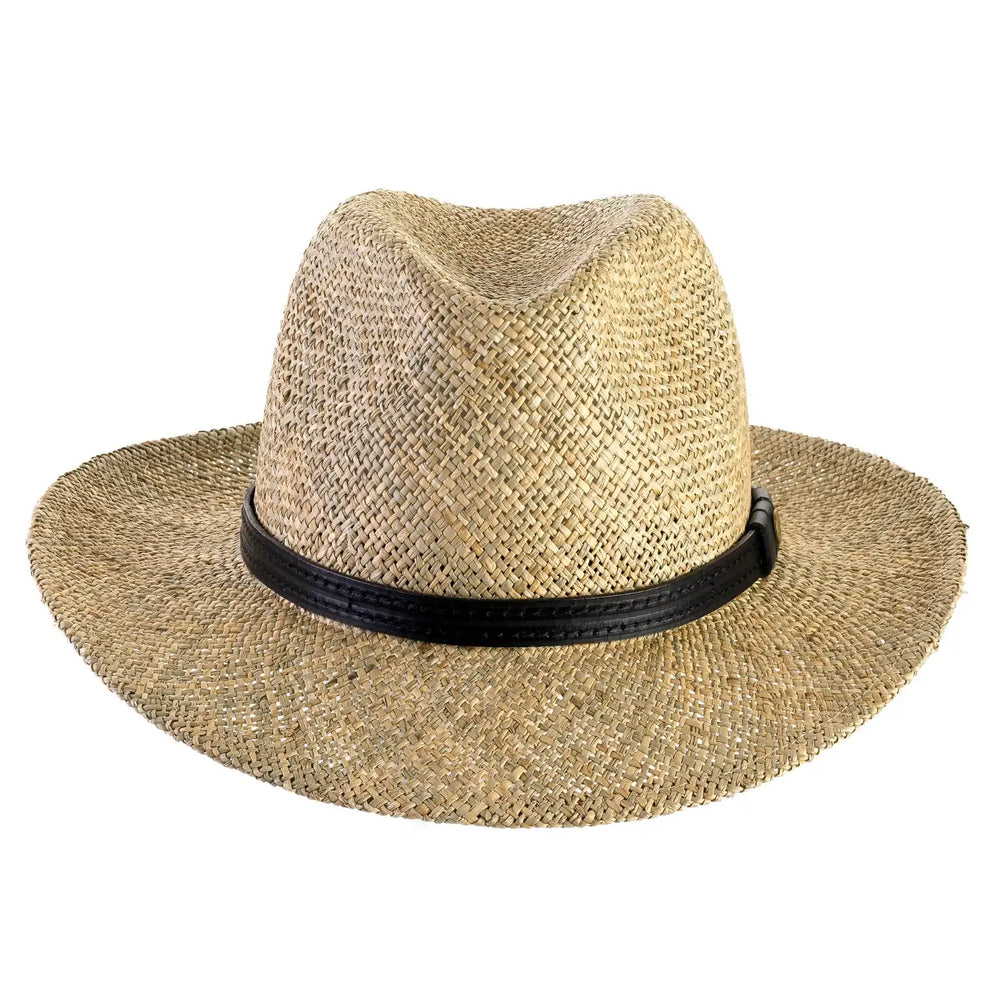 cappello fedora da sole in paglia da uomo foto con vista frontale color paglia primario nesti
