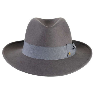Cappello Fedora Coccos color Grigio Medio, in feltro di lana merinos da uomo, foto con orientamento frontale - Primario Nesti