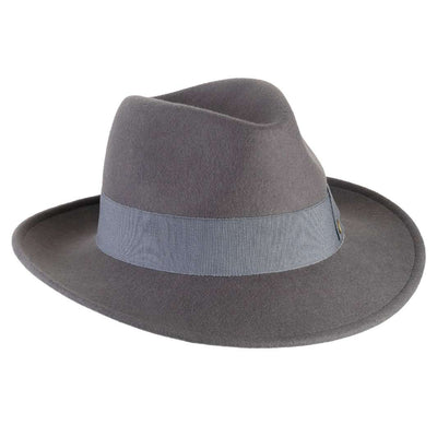 Cappello Fedora Coccos color Grigio Medio, in feltro di lana merinos da uomo, foto con orientamento laterale - Primario Nesti