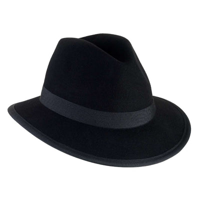Cappello Indiana Classico color Nero, in feltro di lana merinos da uomo, foto con orientamento laterale - Primario Nesti