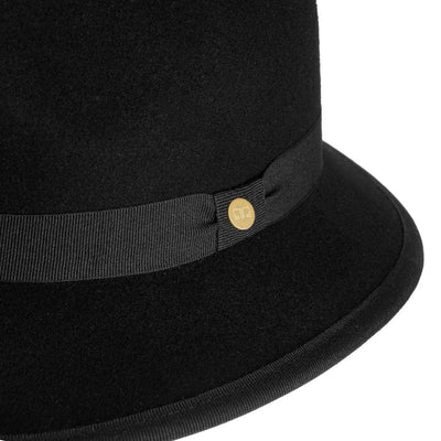 Cappello Indiana Classico color Nero, in feltro di lana merinos da uomo, foto con vista dettaglio ravvicinato - Primario Nesti