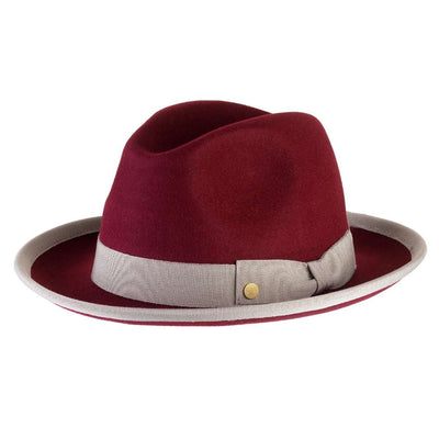 Cappello Trilby Lapin color Rubino, in feltro di lapin, foto con vista inclinata - Primario Nesti