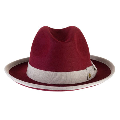 Cappello Trilby Lapin color Rubino, in feltro di lapin, foto con orientamento frontale - Primario Nesti