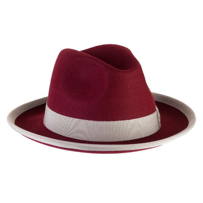 Cappello Trilby Lapin color Rubino, in feltro di lapin, foto con orientamento laterale - Primario Nesti
