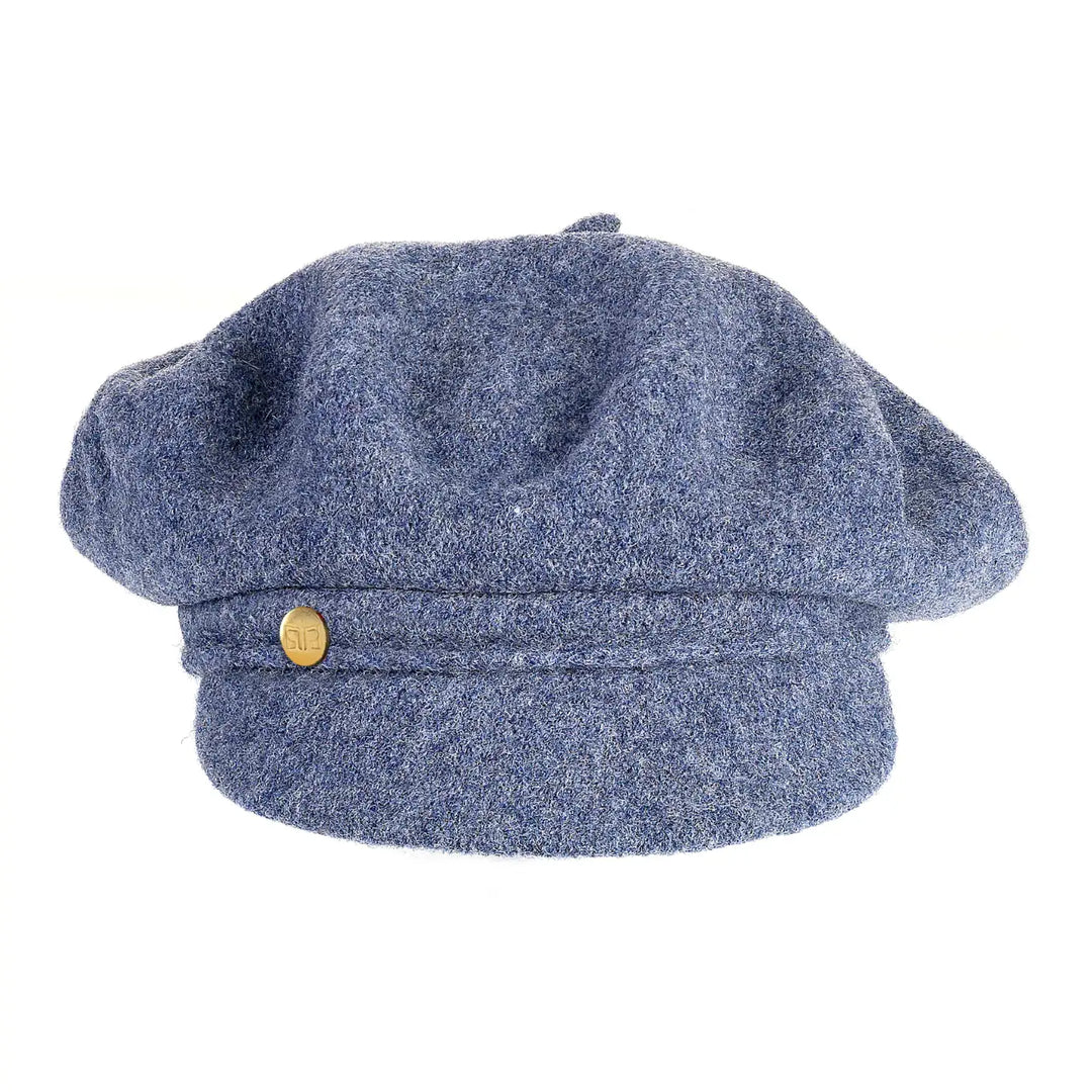 Beret with visor and French frills in wool