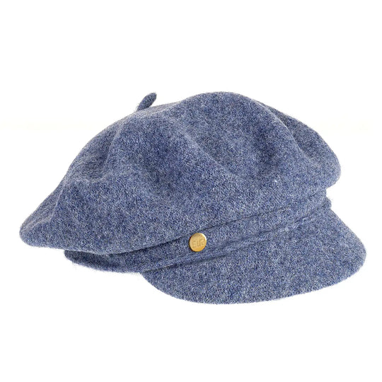 Beret with visor and French frills in wool