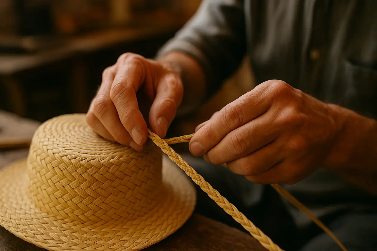 Processo lavorazione manuale cappello paglia Firenze artigiano esperto