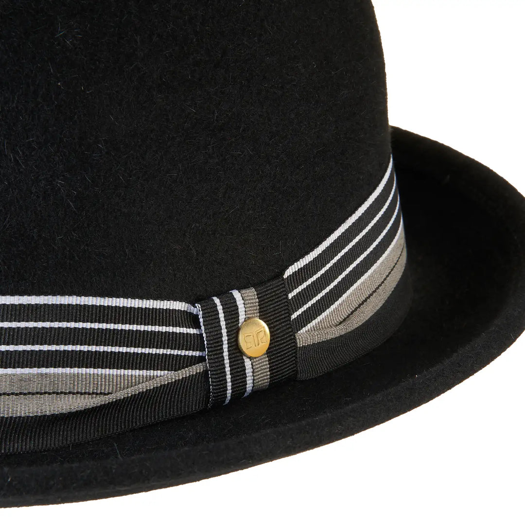 Cappello Lobbia Homburg in Feltro Raso di Lapin con Fodera