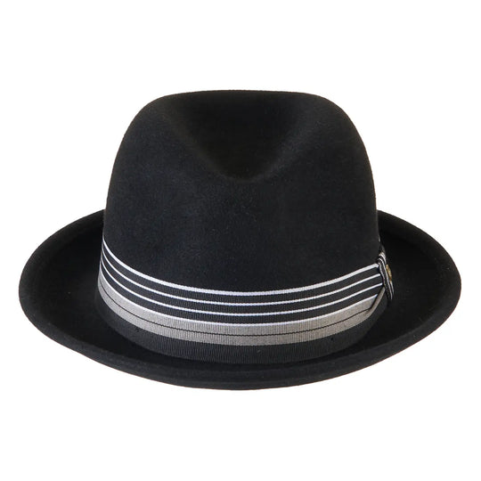 Cappello Lobbia Homburg in Feltro Raso di Lapin con Fodera