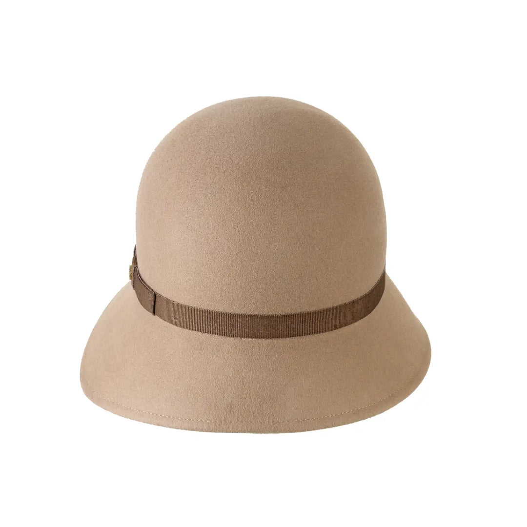 cappello a cloche signorile a tesa media in lana merinos da donna color beige intenso foto con vista frontale 1 primario nesti