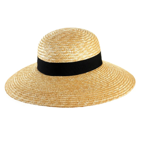 cappello audrey in paglia di firenze da donna foto con vista inclinata sinistra color treccia chiara primario nesti