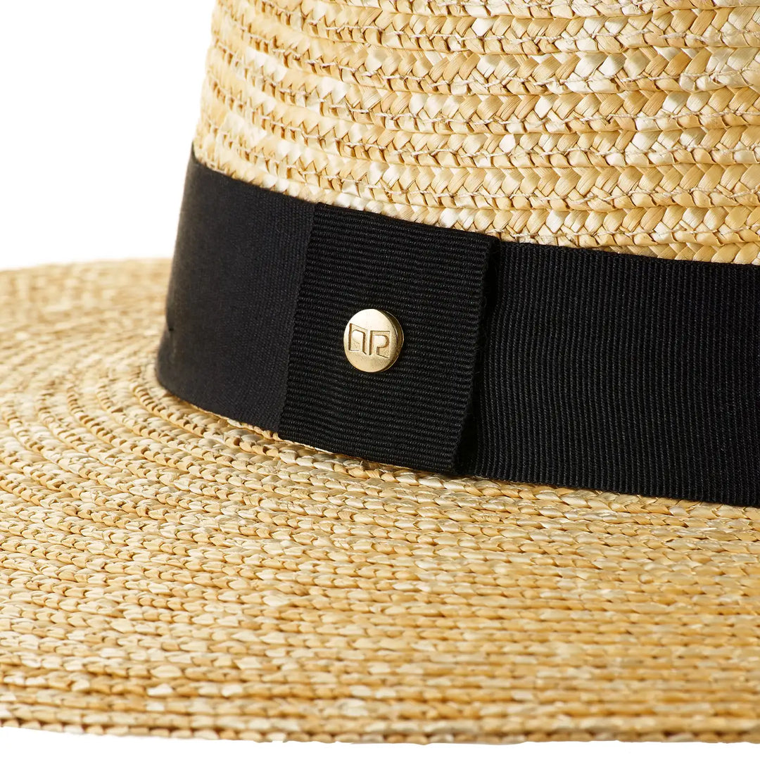 cappello canotto in paglia di firenze da donna foto con vista dettaglio ravvicinato color treccia chiara primario nesti