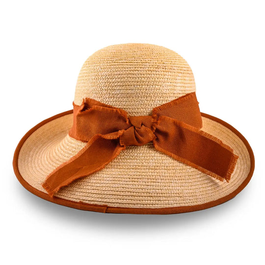 cappello con fiocco in paglia di firenze da donna foto con vista posteriore color treccia chiara primario nesti