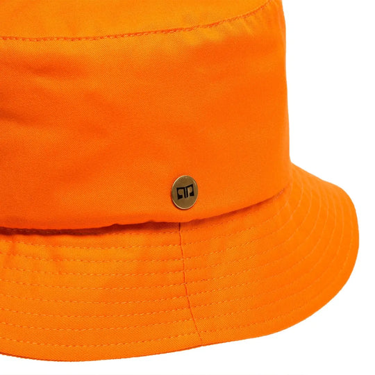 cappello da pescatore sartoriale estivo unisex foto con vista dettaglio ravvicinato color arancio primario nesti