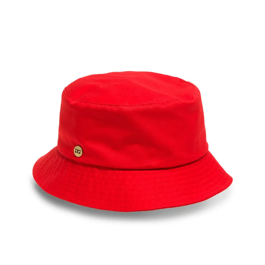 cappello da pescatore sartoriale estivo unisex foto con vista inclinata color rosso primario nesti