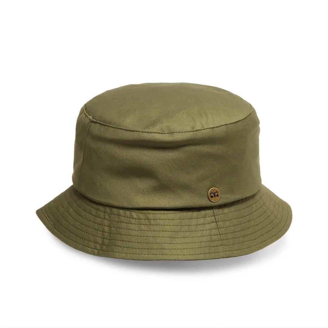 cappello da pescatore sartoriale estivo unisex foto con vista inclinata color verde militare primario nesti