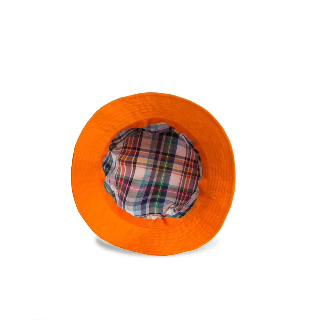 cappello da pescatore sartoriale estivo unisex foto con vista interna color arancio primario nesti