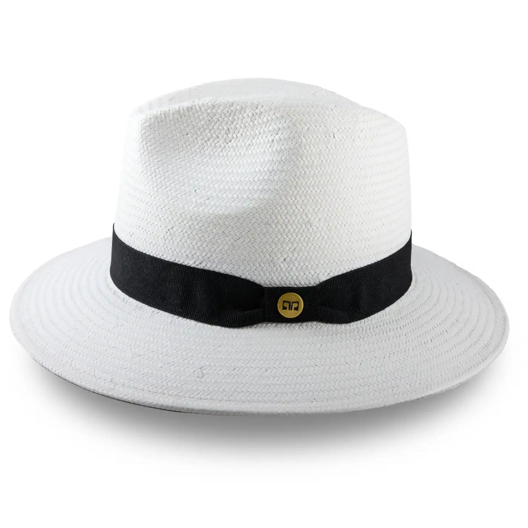cappello da sole a tesa media estivo da uomo foto con vista laterale color bianco primario nesti