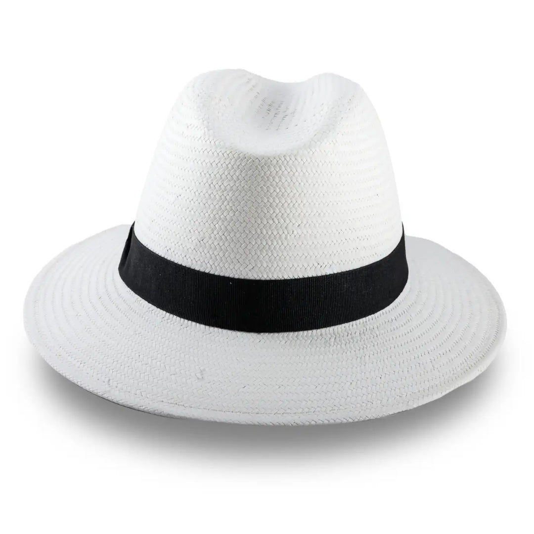 cappello da sole a tesa media estivo da uomo foto con vista posteriore color bianco primario nesti