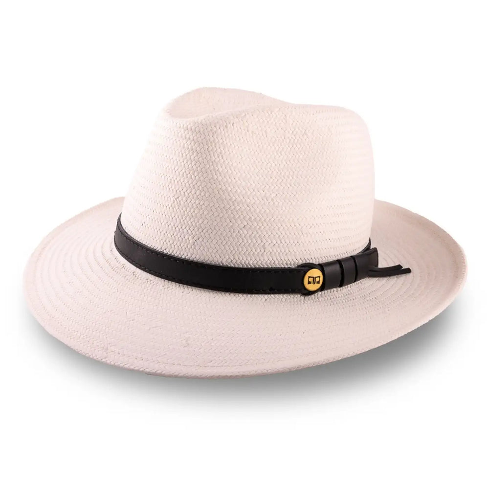 cappello da sole in stile fedora estivo da uomo foto con vista inclinata color bianco primario nesti