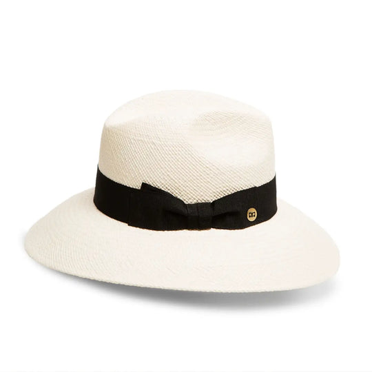 cappello di panama a tesa larga da sole unisex foto con vista laterale color bianco primario nesti
