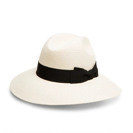 cappello di panama a tesa larga da sole unisex foto con vista posteriore color bianco primario nesti