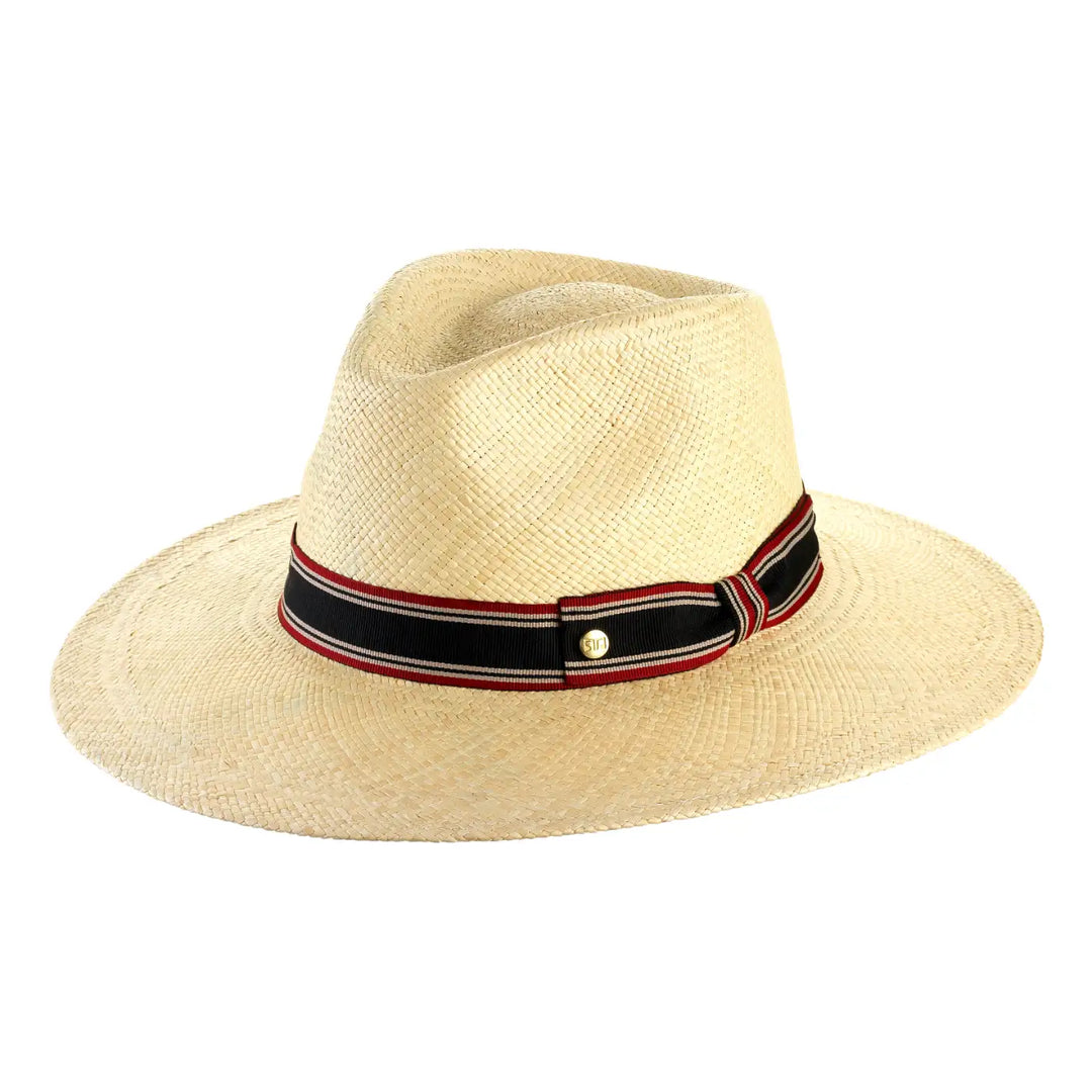cappello di panama a tesa larga piatta da uomo foto con vista inclinata sinistra color naturale primario nesti