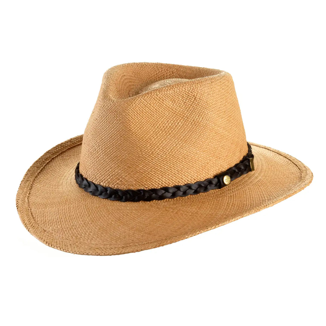cappello di panama fedora australiano da uomo foto con vista inclinata sinistra color tabacco primario nesti
