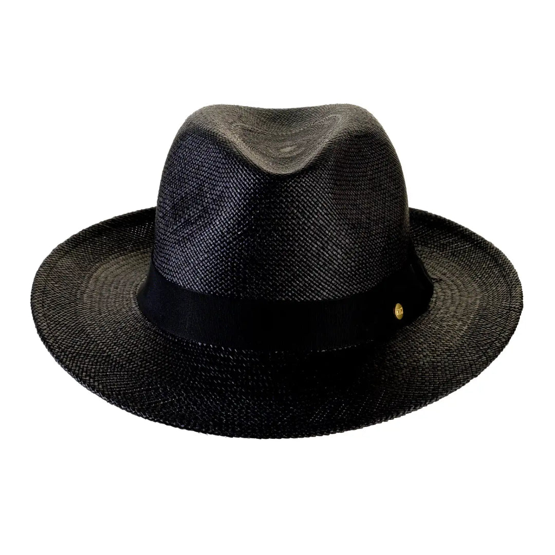 cappello di panama in stile fedora da uomo foto con vista frontale color nero primario nesti
