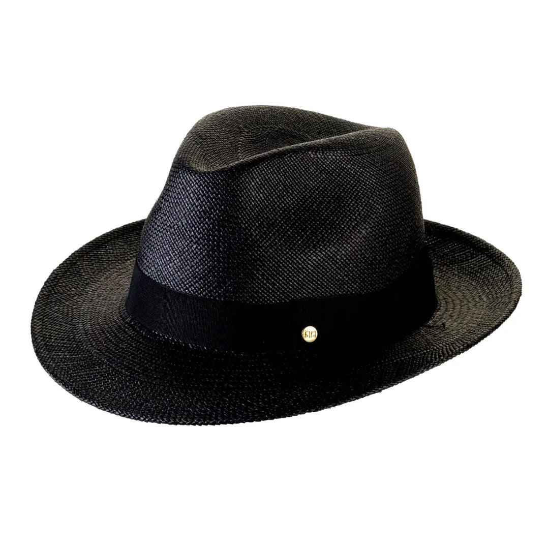 cappello di panama in stile fedora da uomo foto con vista inclinata color nero primario nesti