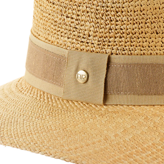 cappello di panama semicrochet da sole da donna foto con vista dettaglio ravvicinato color naturale primario nesti