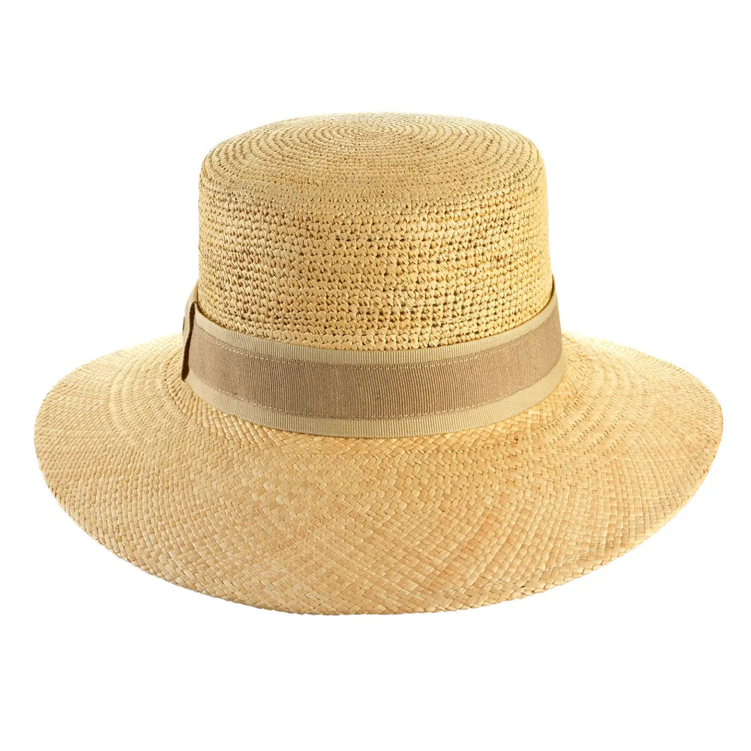 cappello di panama semicrochet da sole da donna foto con vista frontale color naturale primario nesti