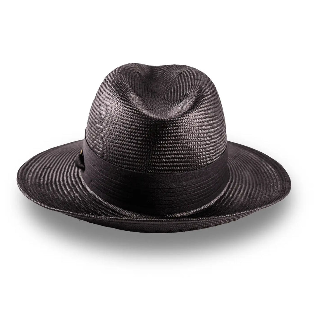cappello fedora elegante in parasisol da uomo foto con vista posteriore color nero primario nesti