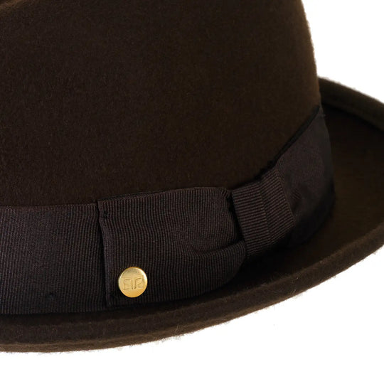 Cappello Lobbia Homburg Classico in Feltro di Lana Merinos