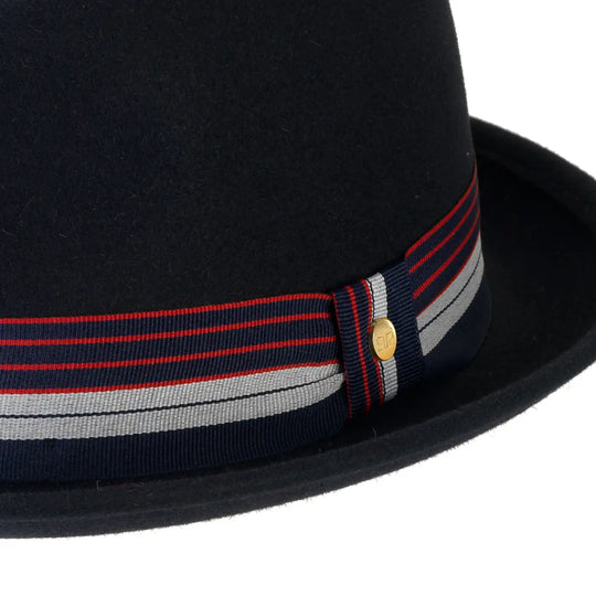 Cappello Lobbia Homburg in Feltro Raso di Lapin con Fodera