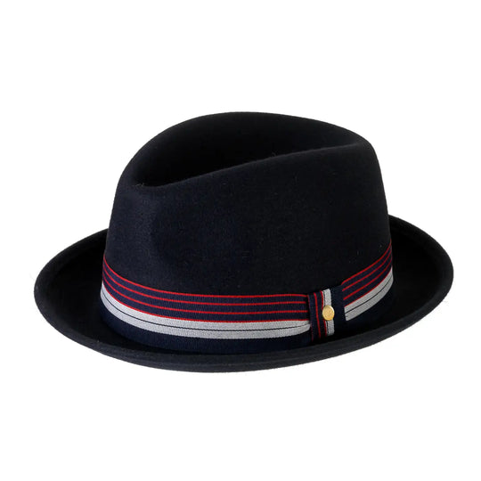 Cappello Lobbia Homburg in Feltro Raso di Lapin con Fodera