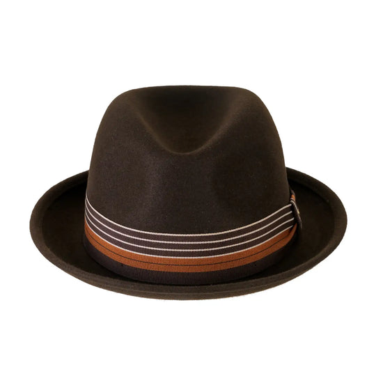 Cappello Lobbia Homburg in Feltro Raso di Lapin con Fodera