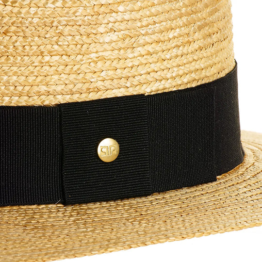 cappello paglietta in paglia di firenze unisex foto con vista dettaglio ravvicinato color treccia chiara primario nesti