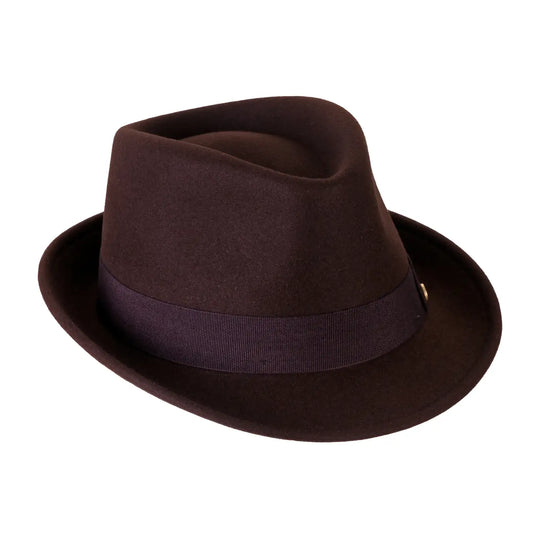 Cappello Trilby Classico in Feltro Raso di Lapin con Fodera