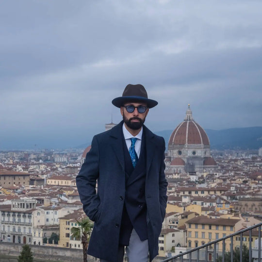 Cappello Trilby a Tesa Media in Feltro Raso di Lapin con Fodera