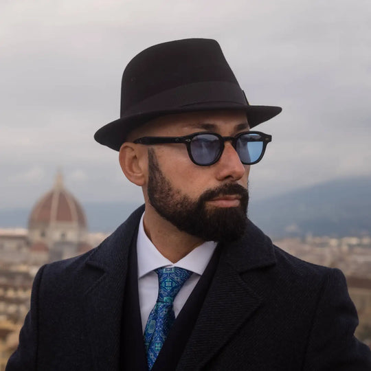 Cappello Trilby Classico in Feltro Raso di Lapin con Fodera