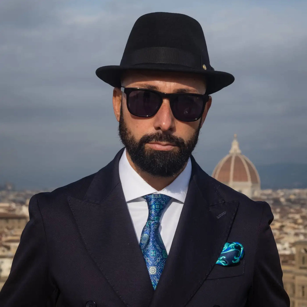 Cappello Trilby Classico in Feltro Raso di Lapin con Fodera