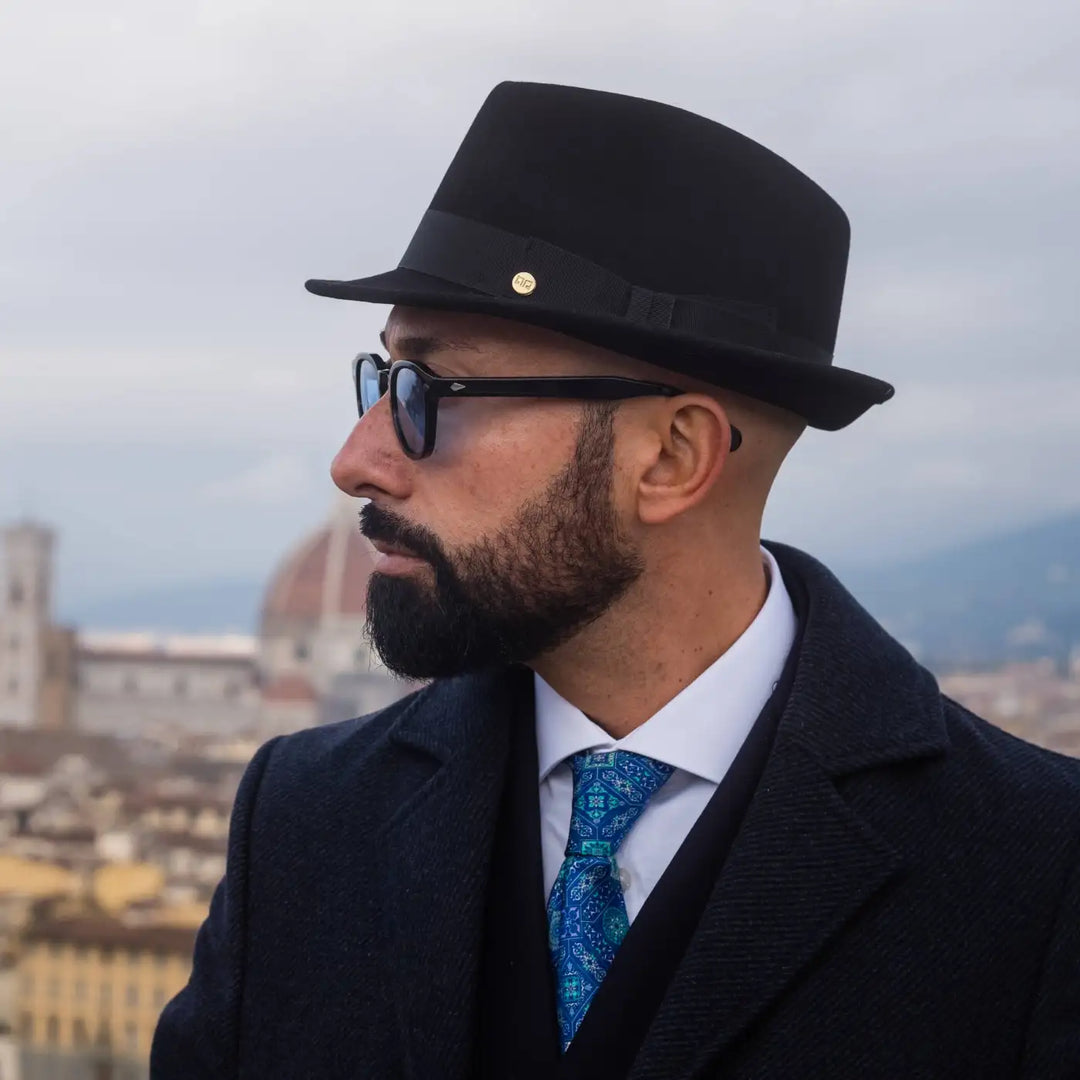 Cappello Trilby Classico in Feltro Raso di Lapin con Fodera