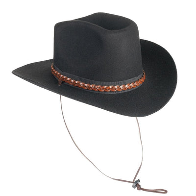 Cappello Cowboy Classico color Nero, in feltro antipioggia da uomo, foto con orientamento laterale - Primario Nesti